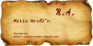Mitiu Arzén névjegykártya